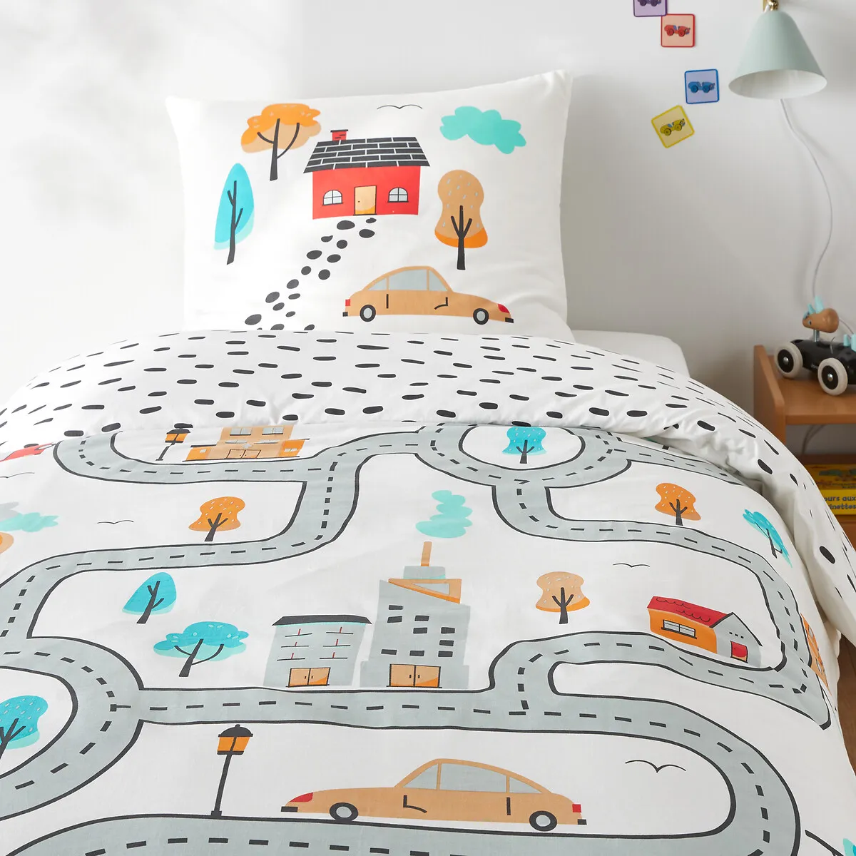 Road Trip Single Duvet Cover Set with Pillowcase - Printed, Cotton product