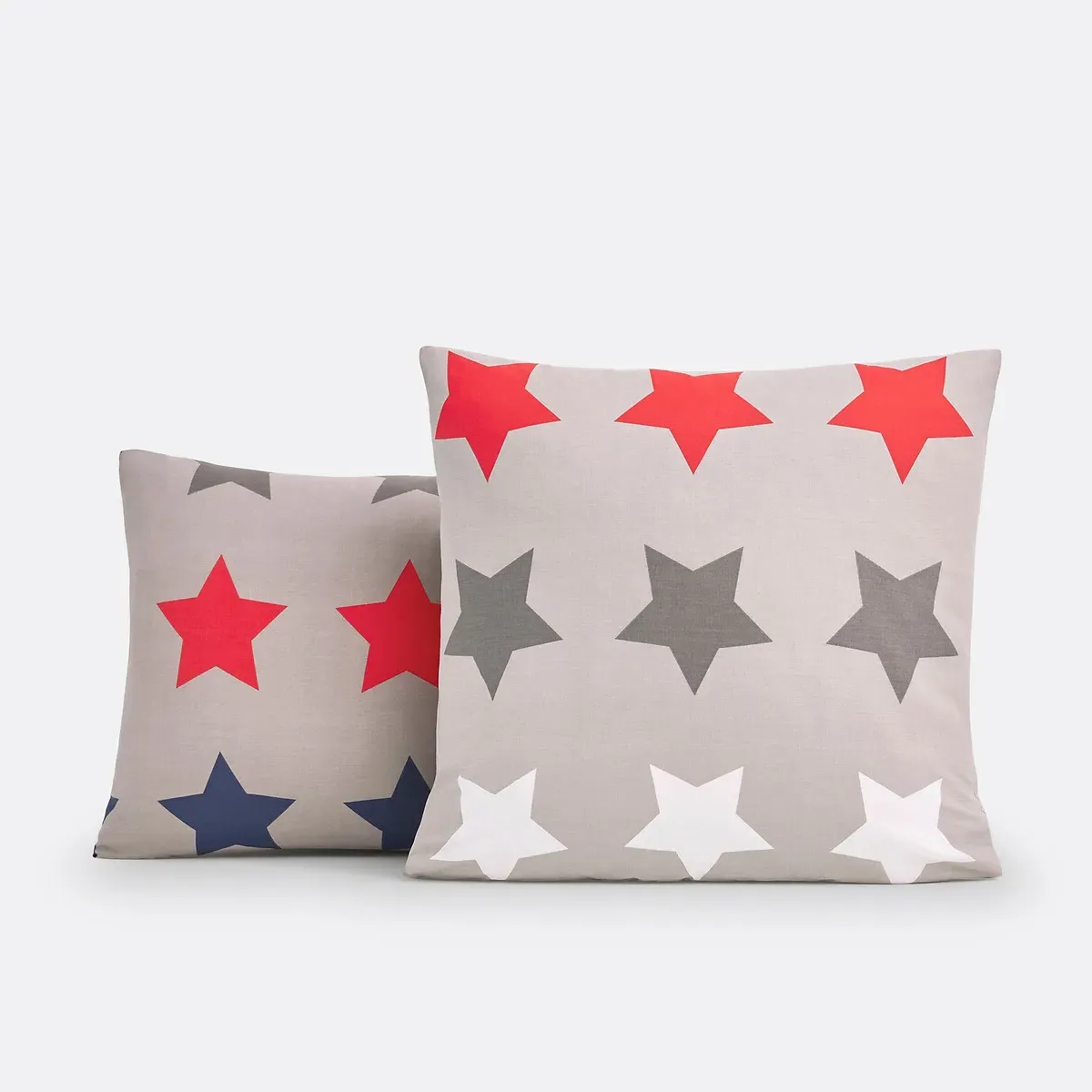 Star Print Cotton Pillowcase - Grey product