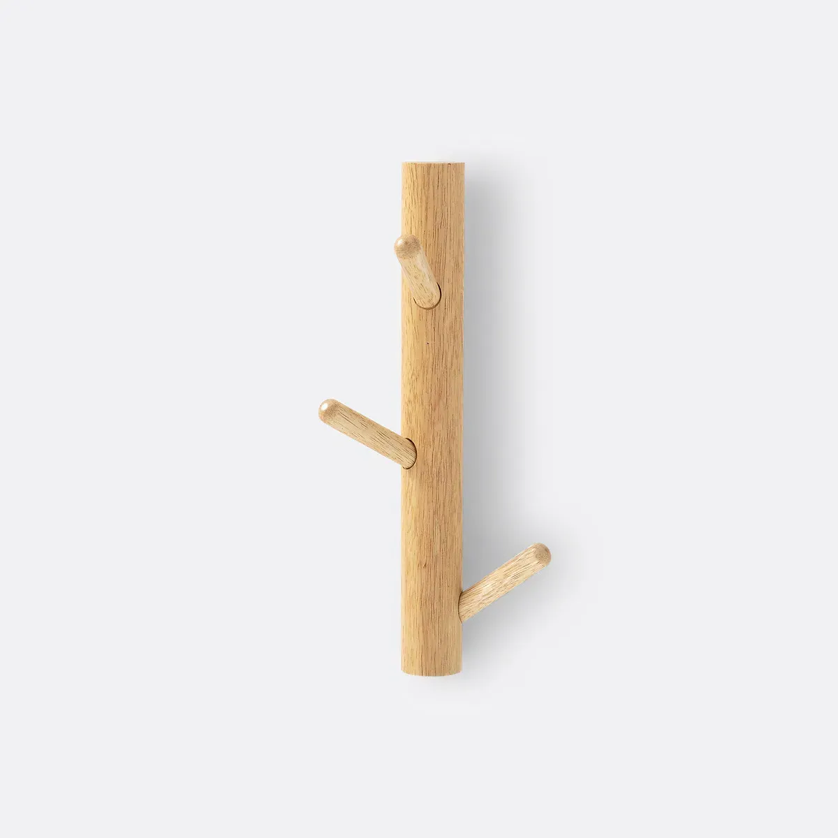 Suspenso 3-Hook Wall Coat Rack - Natural, Rubberwood alternate view