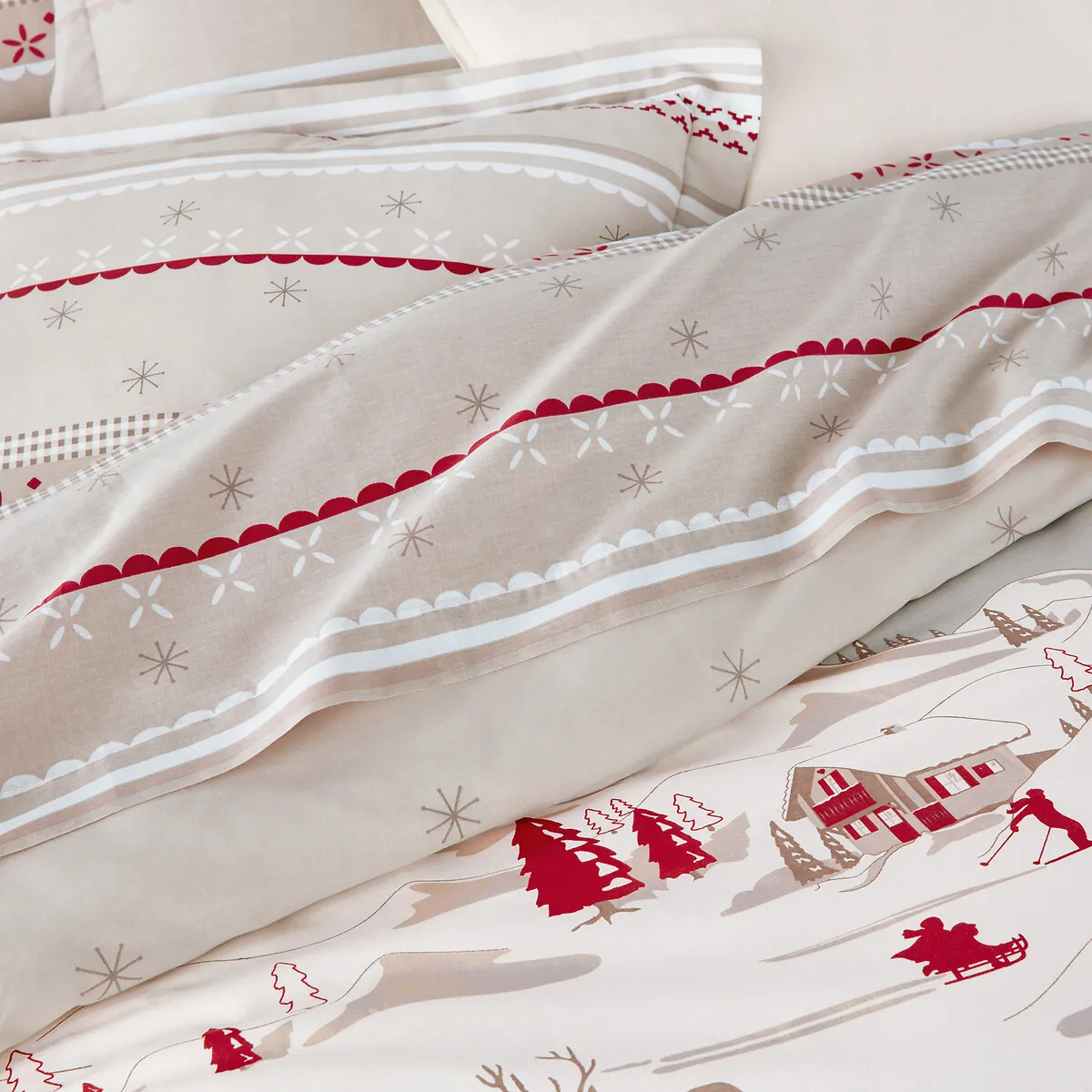 Tyrol Flat Sheet - Beige, Cotton alternate view