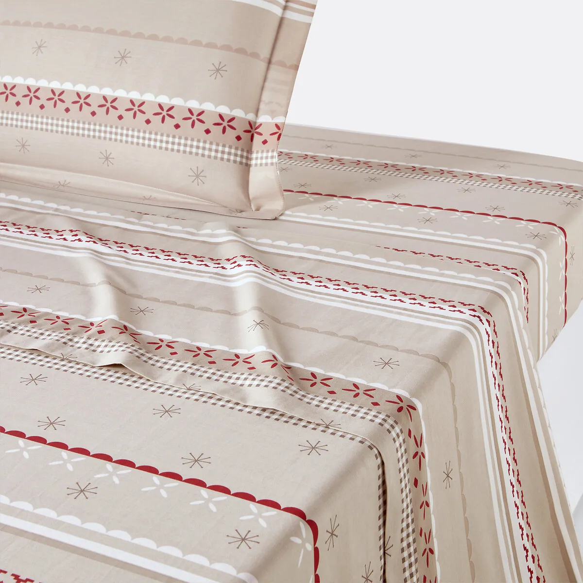 Tyrol Flat Sheet - Beige, Cotton product