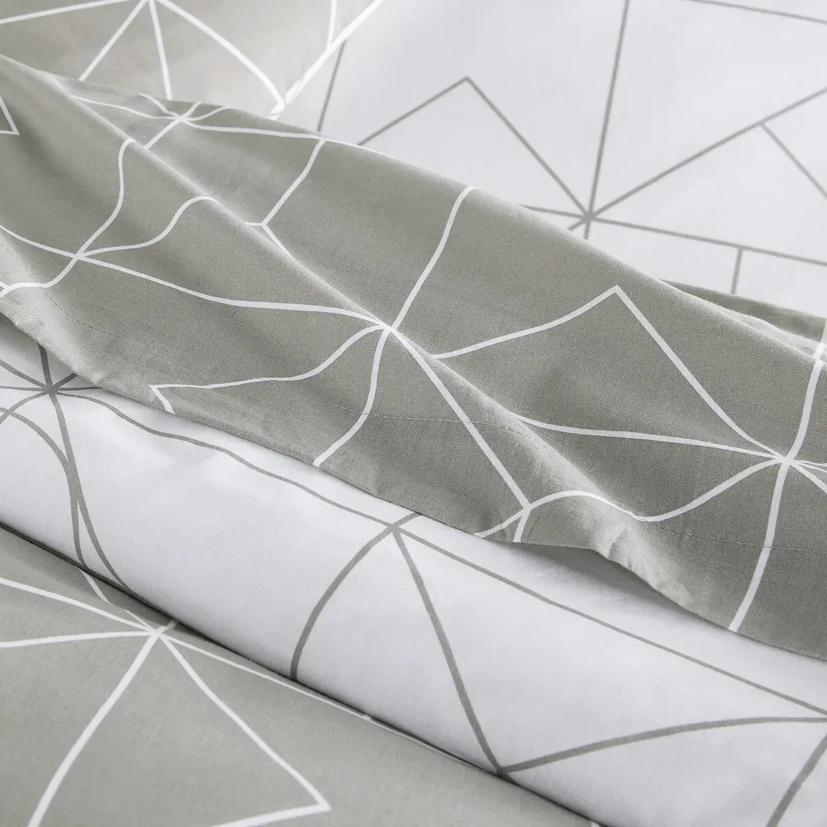 Vidmey Single Duvet Cover - Grey, Cotton alternate view