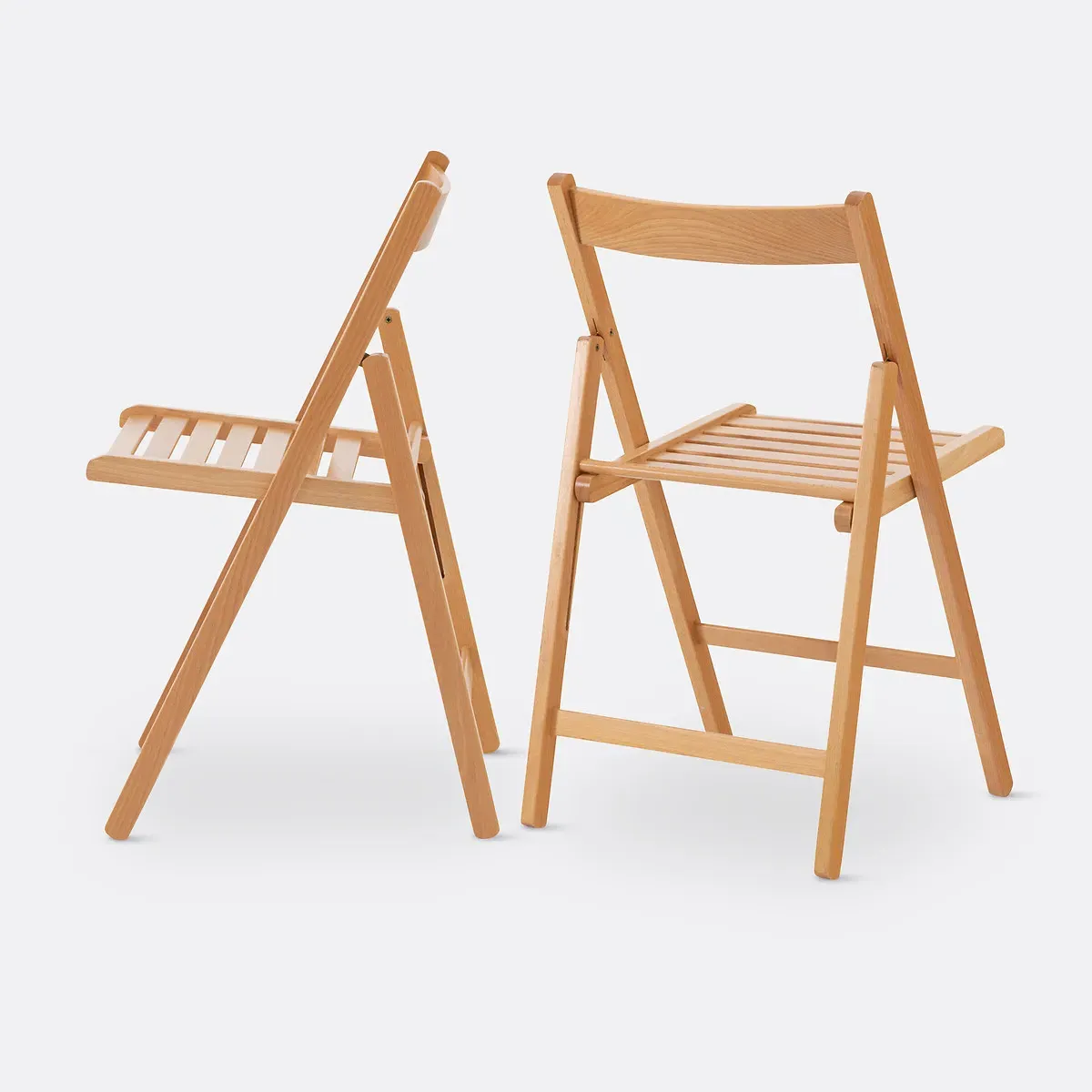 Yoann Set of 2 Folding Chairs - Natural, Solid Beech alternate view