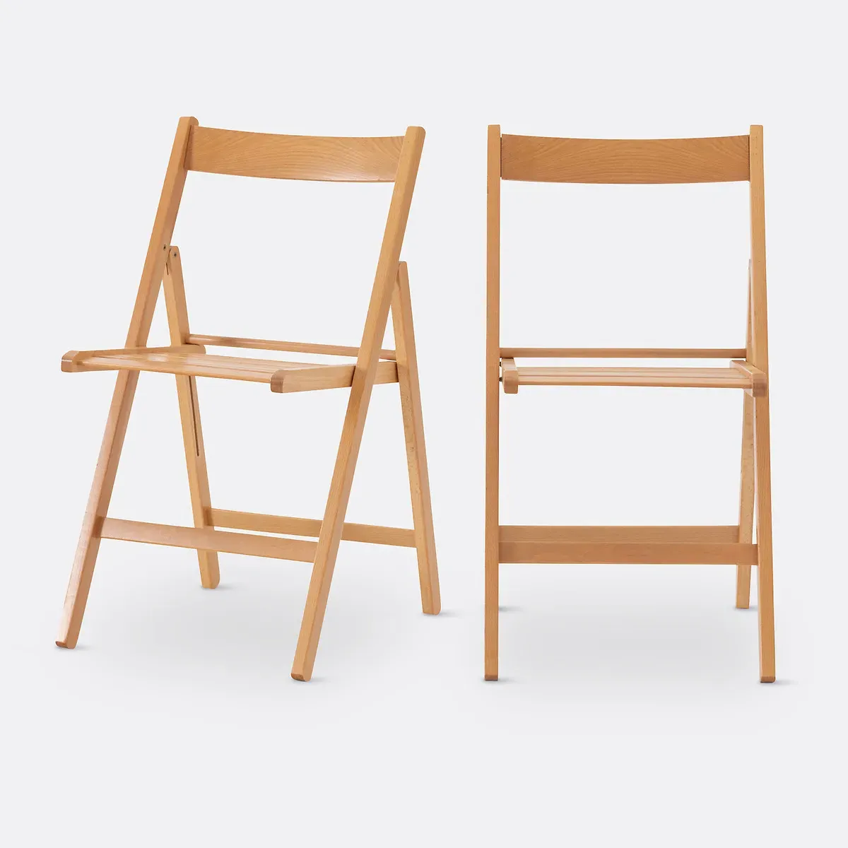 Yoann Set of 2 Folding Chairs - Natural, Solid Beech product