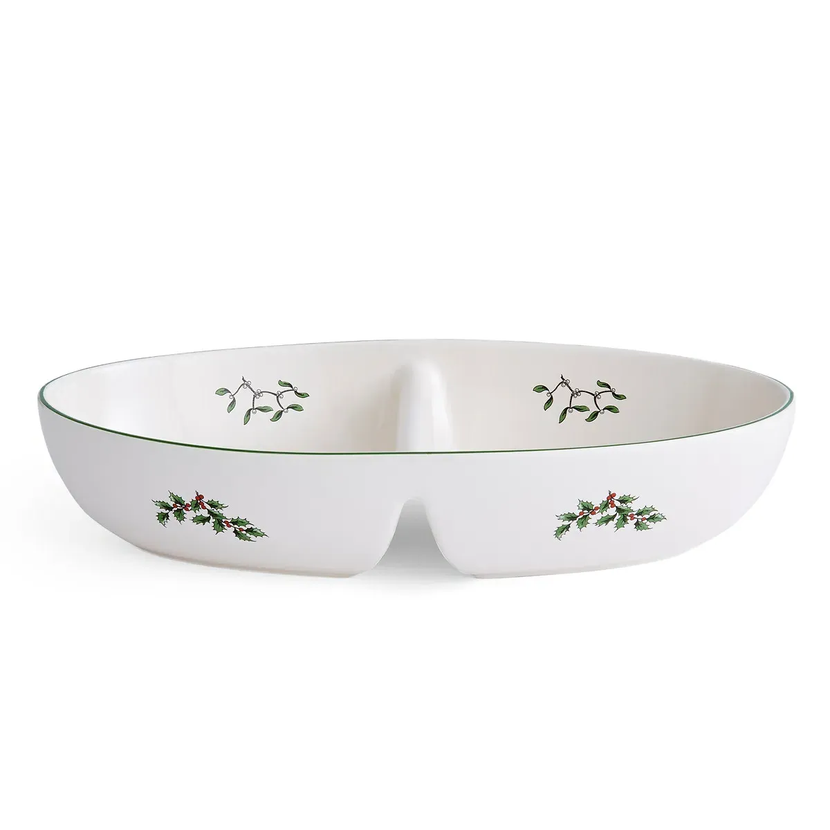 Christmas Tree Large Divided Server - White, Porcelain alternate view