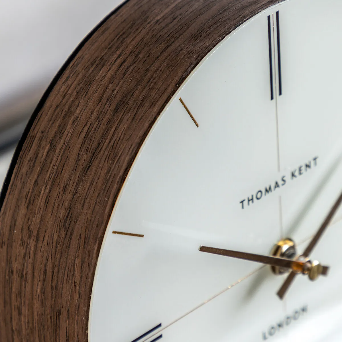 Greenwich 8" Ellipse Mantel Clock - Walnut, Glass alternate view