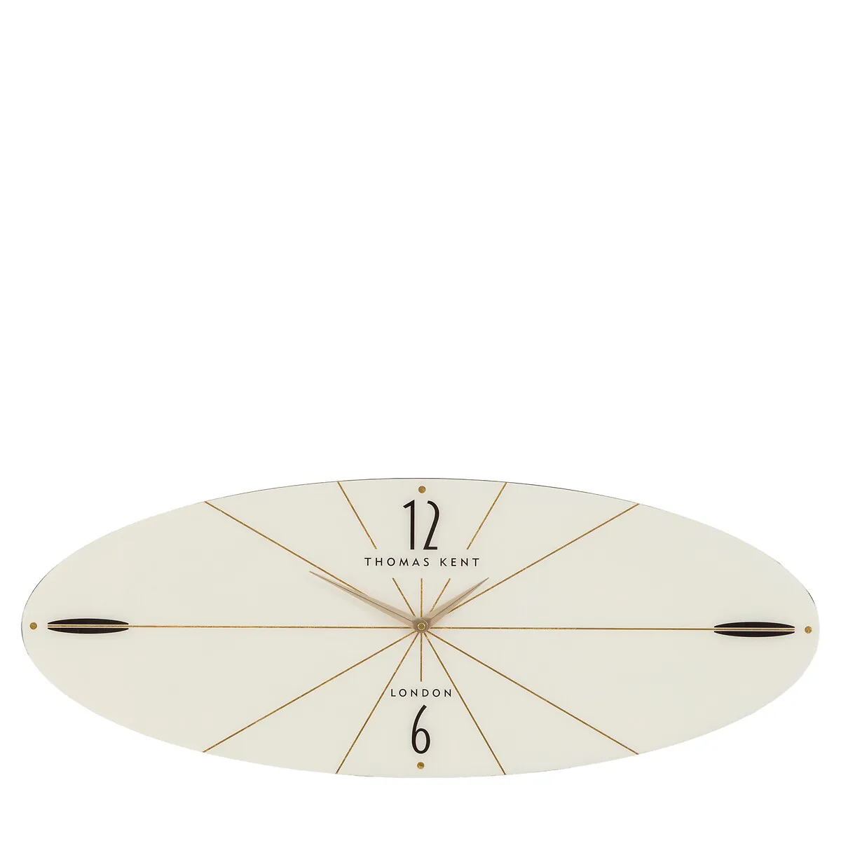 Greenwich Ellipse Oversized Wall Clock - White, MDF alternate view