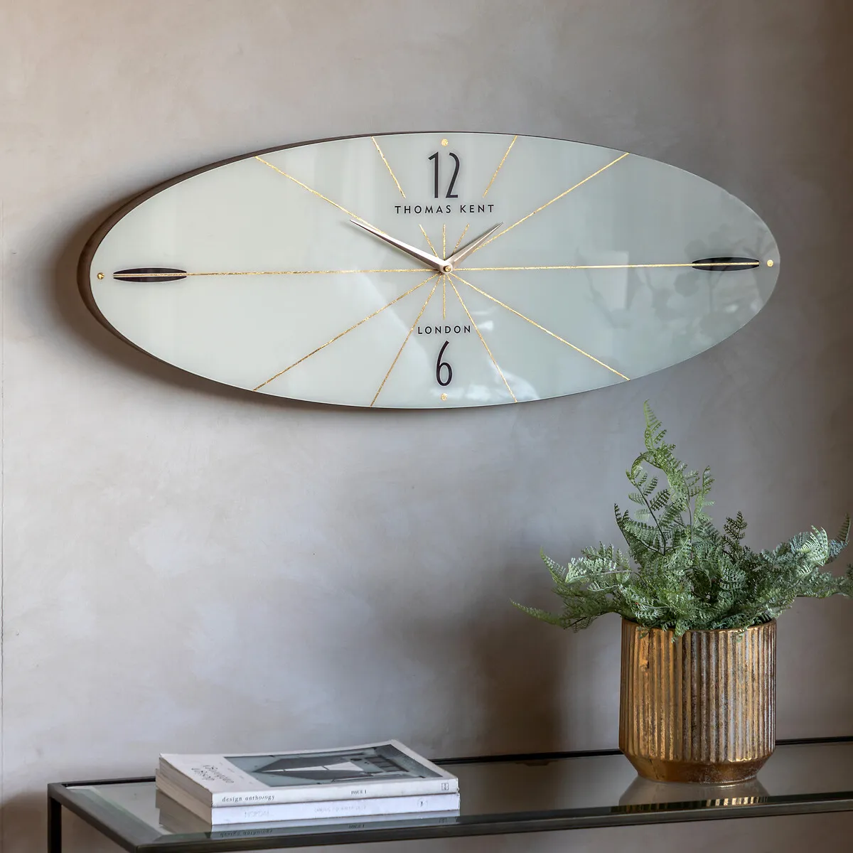 Greenwich Ellipse Oversized Wall Clock - White, MDF product