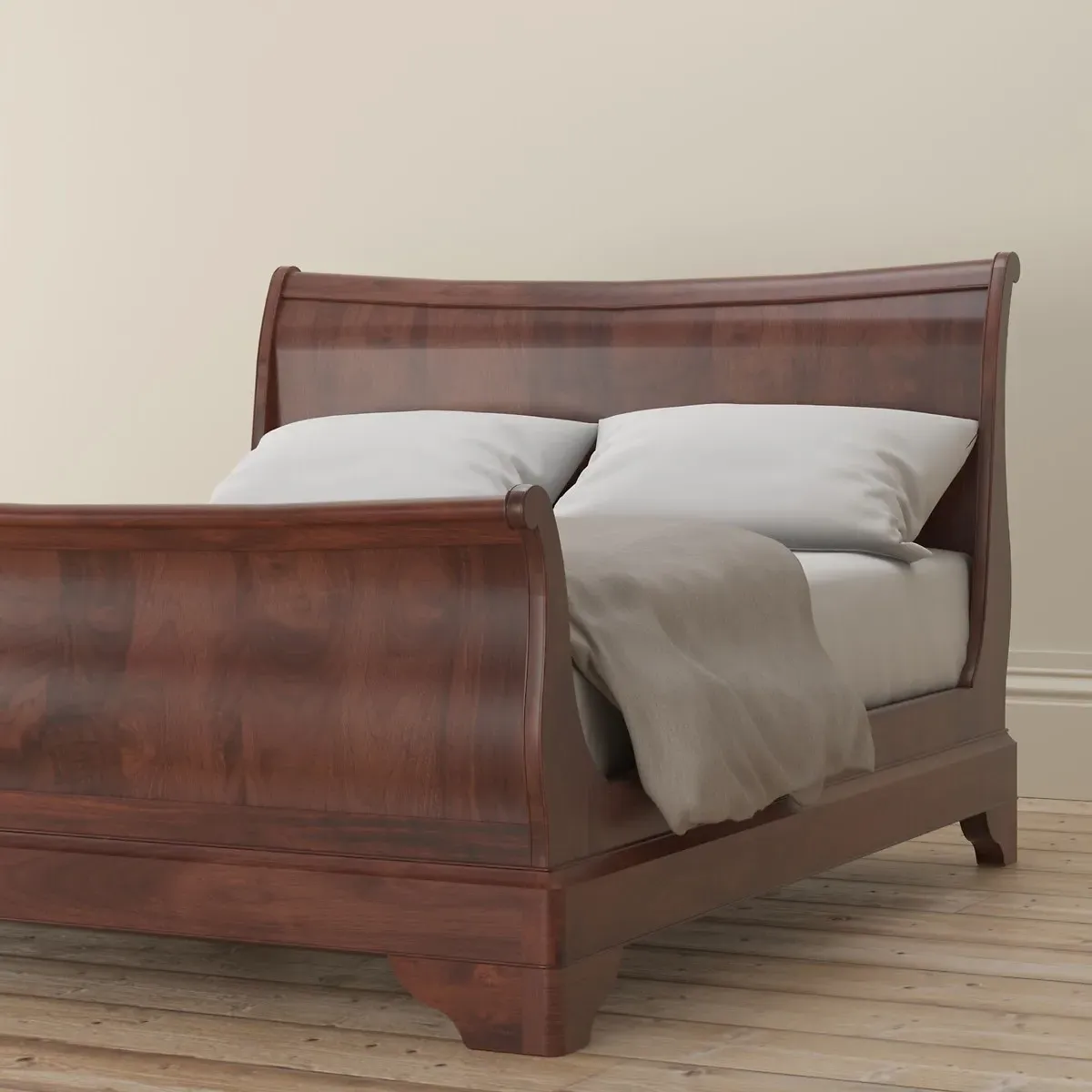 Antoinette Sleigh Bed Frame - Cherrywood, Hevea Wood product