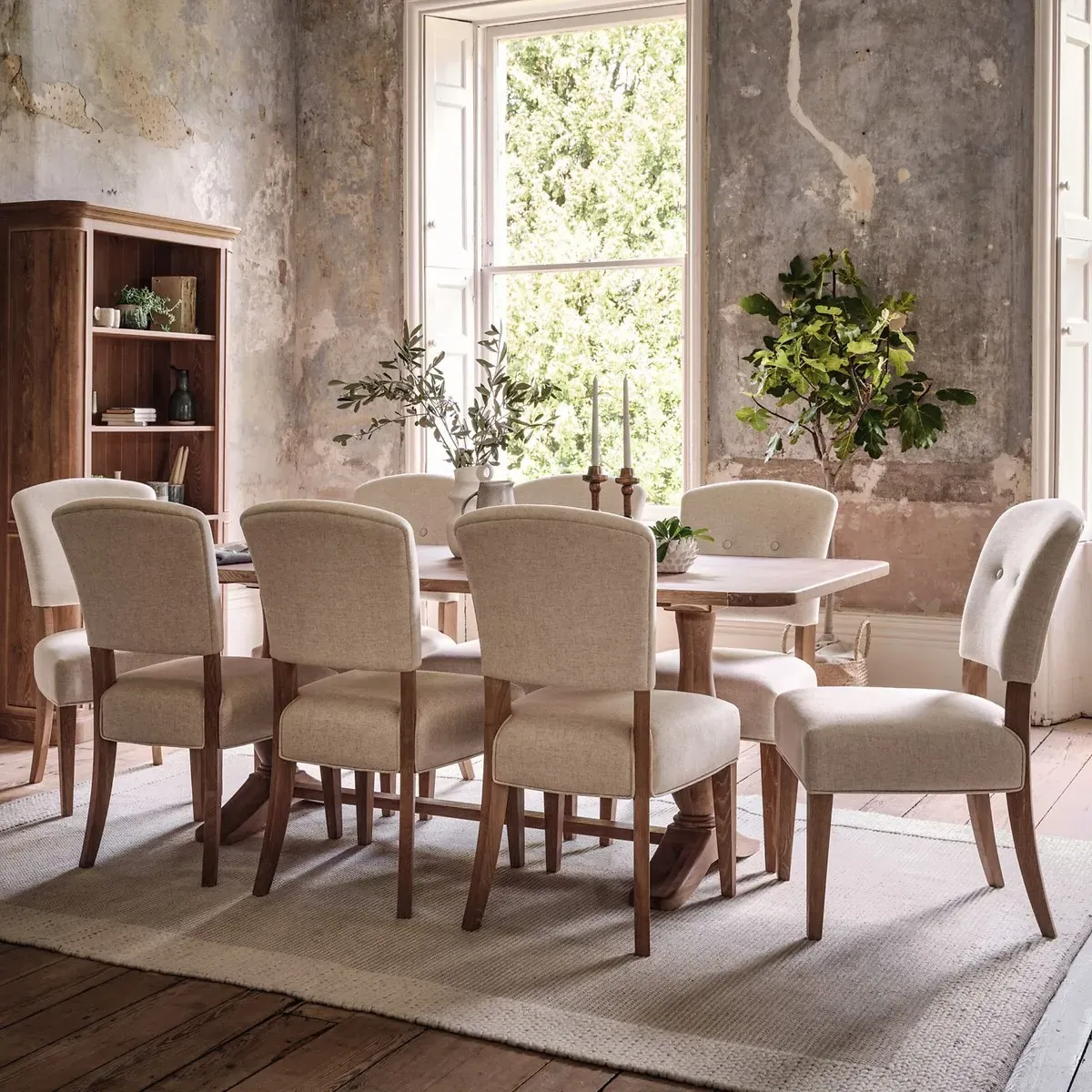 Cannes Dining Chairs Set of 2 - Natural Oak, Linen alternate view