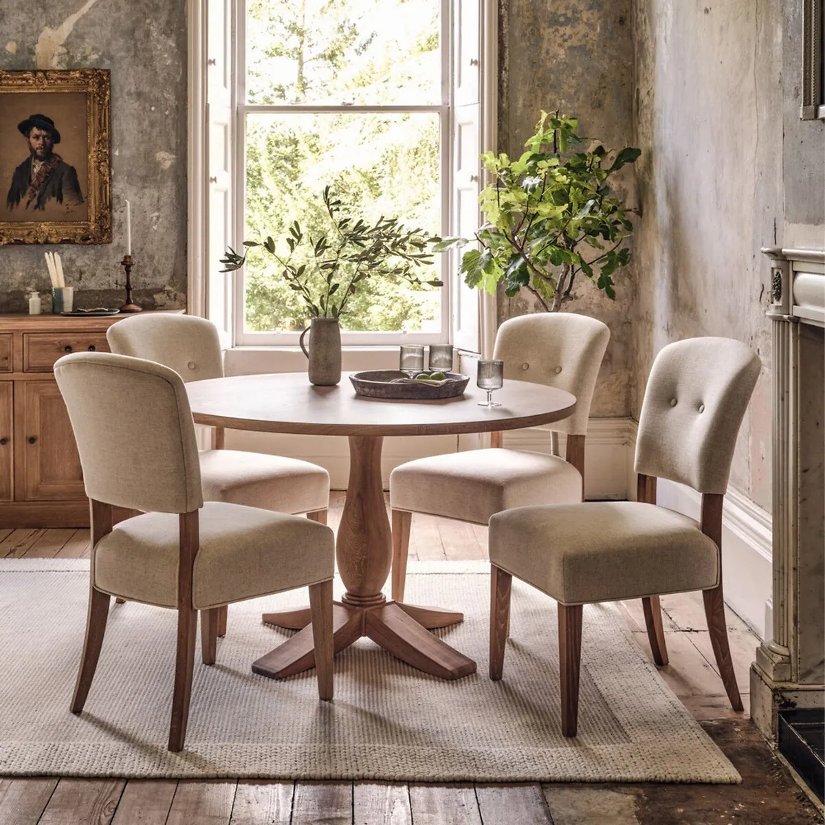Cannes Dining Chairs Set of 2 - Natural Oak, Linen product