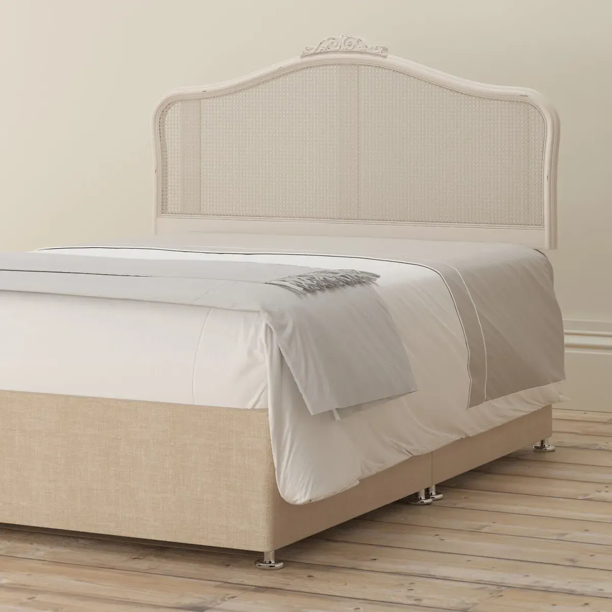 Ivory Rattan Headboard - Off-White, Solid Poplar alternate view