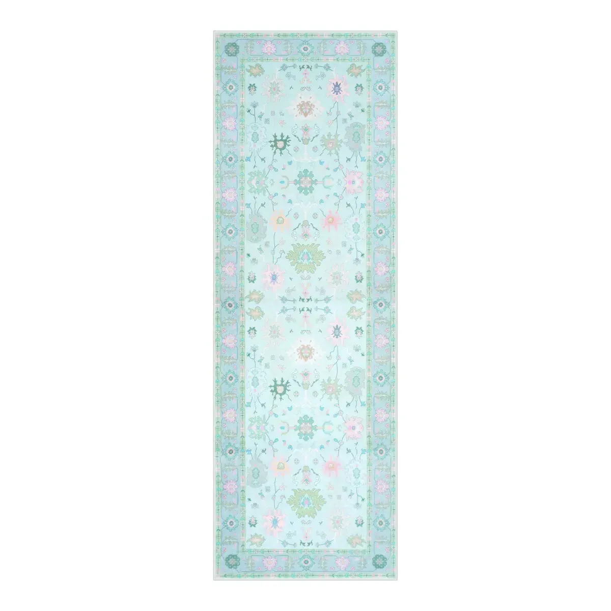 Cachet Oushak Floral Washable Rug - Teal, Faux Wool product