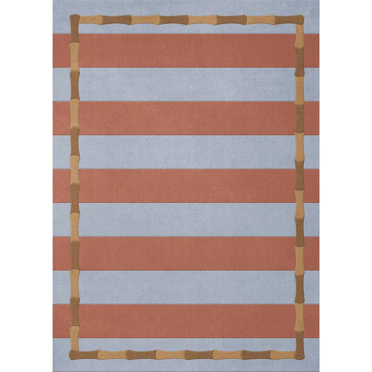 Alice Crawley Bamboo Stripe Rug - Blue Rust, Wool product
