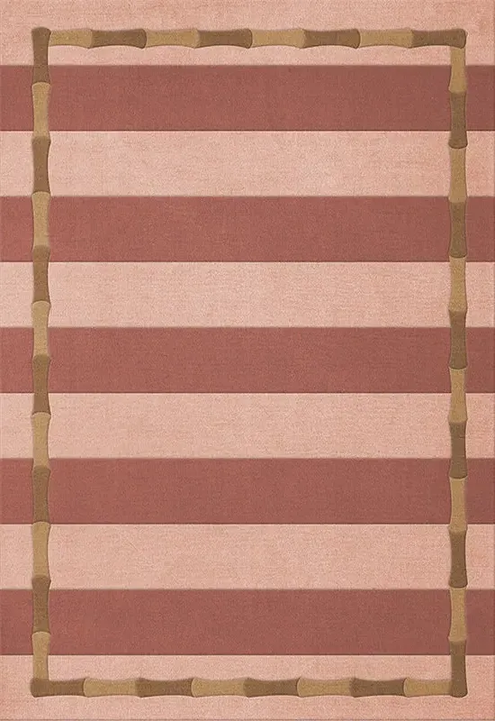 Alice Crawley Bamboo Stripe Rug - Terracotta, Wool alternate view