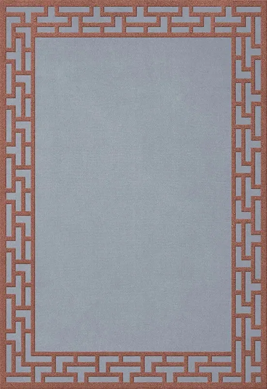 Alice Crawley Indocine Rug - Blue Rust, Wool product