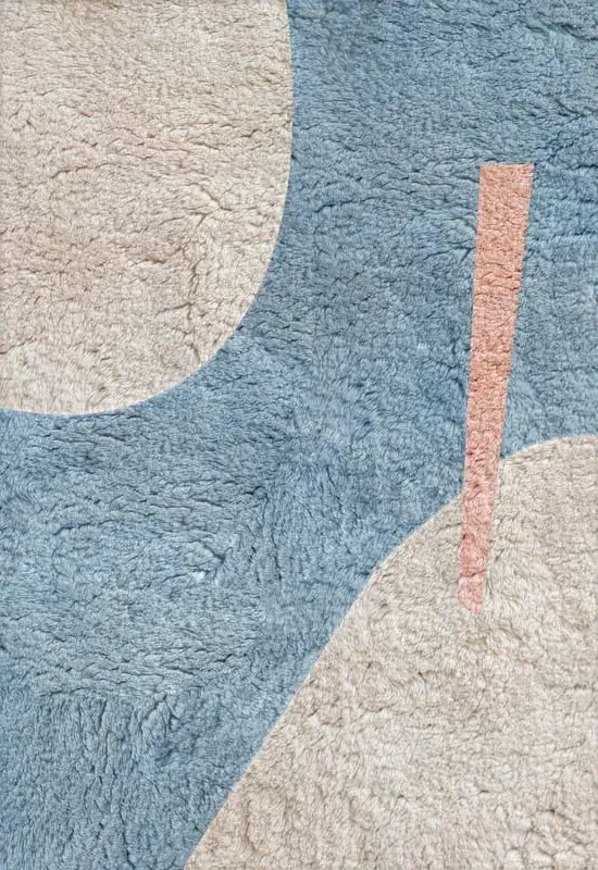Canvas Patterned Wool Rug - Blue product