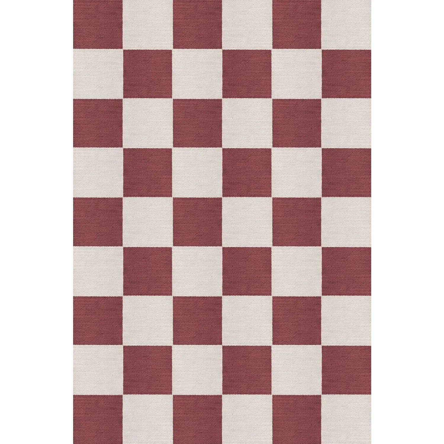 Chess Checkered Rug - Burgundy, New Zealand Wool product
