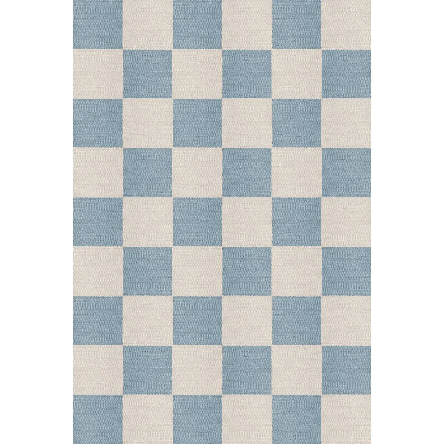 Chess Checkered Rug - Cornflower Blue, Wool product