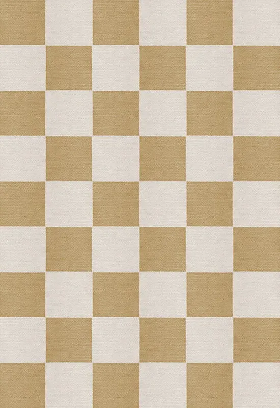 Chess Rug Checkered Flatweave - Harvest Yellow, Wool alternate view