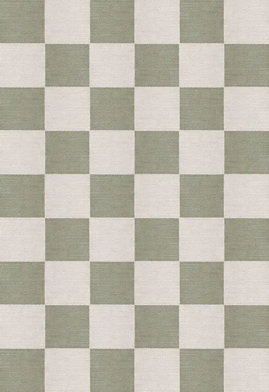 Chess Sage Checkered Rug - Sage, New Zealand Wool alternate view
