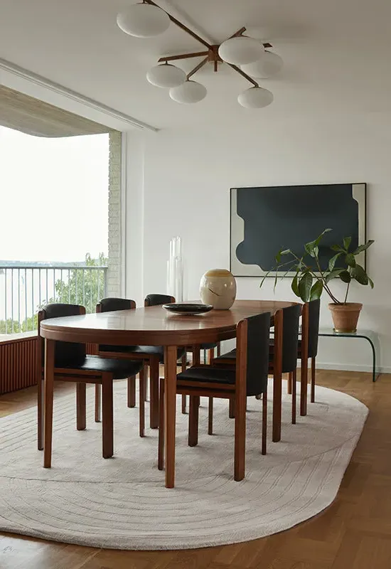 Circular Handwoven Rug - Oatmeal, Wool alternate view