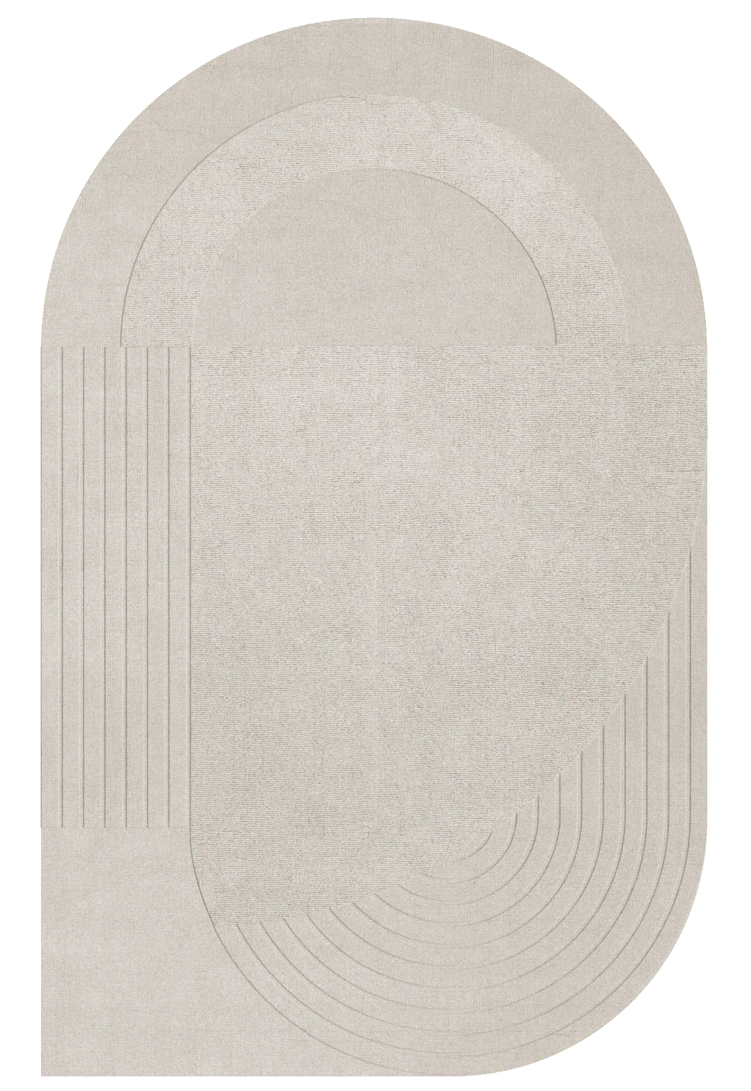 Circular Handwoven Rug - Oatmeal, Wool product