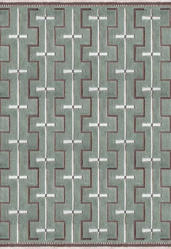 Johanna Square Rug - Green, Wool alternate view