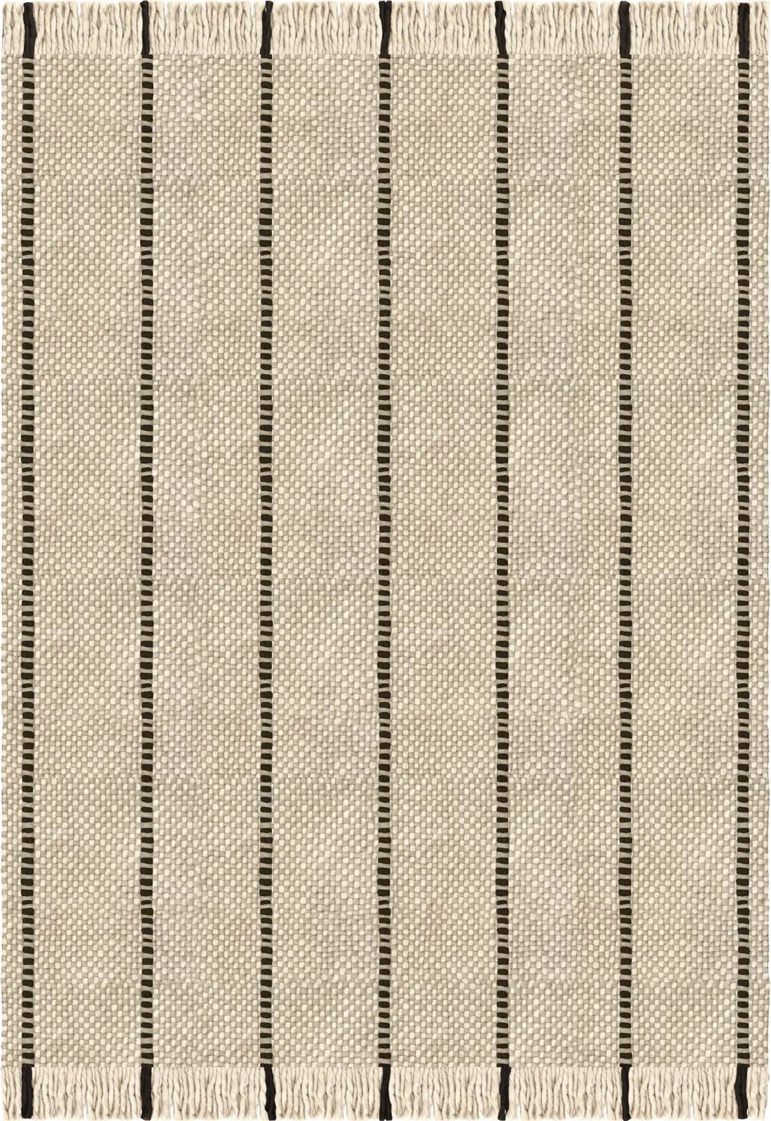 Massproductions Cord Runner Rug - Black, White, Wool alternate view