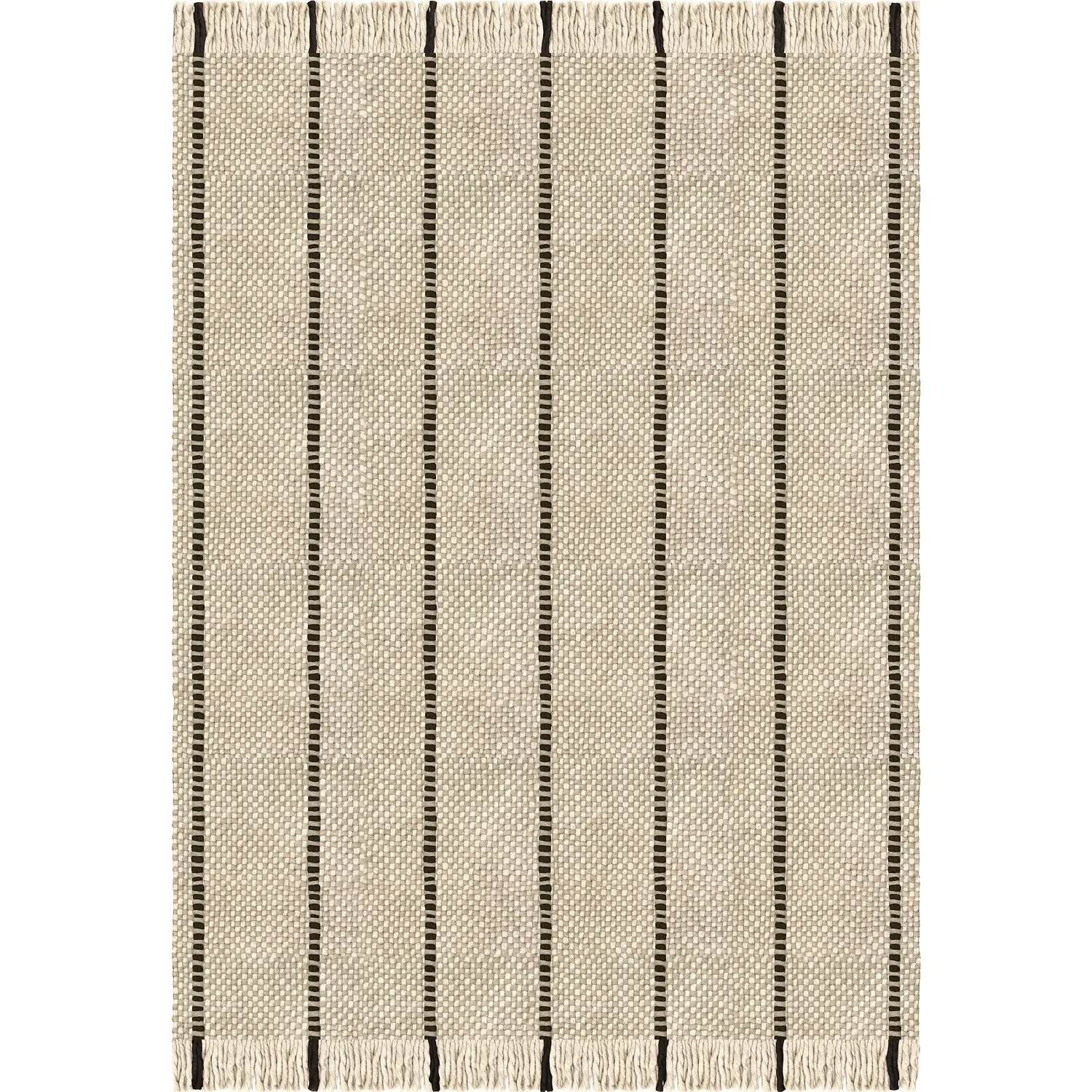 Massproductions Cord Runner Rug - Black, White, Wool product