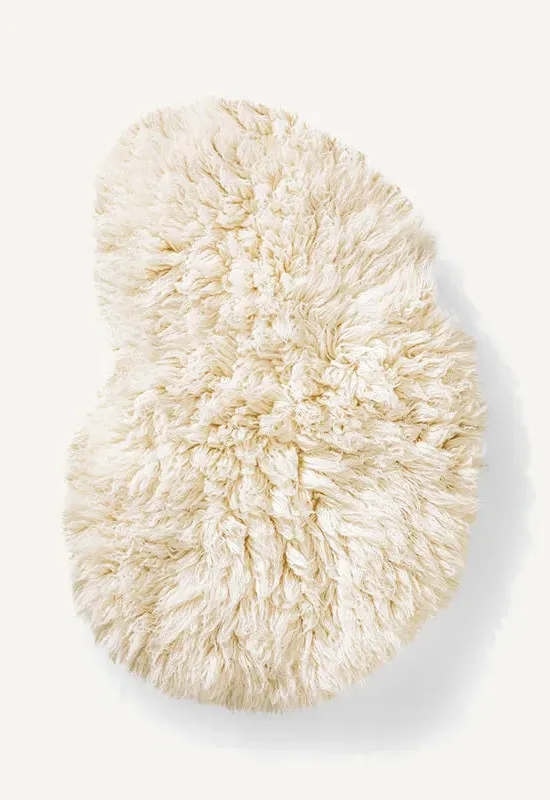 Mini Shaggy Small Rug - White, Wool product