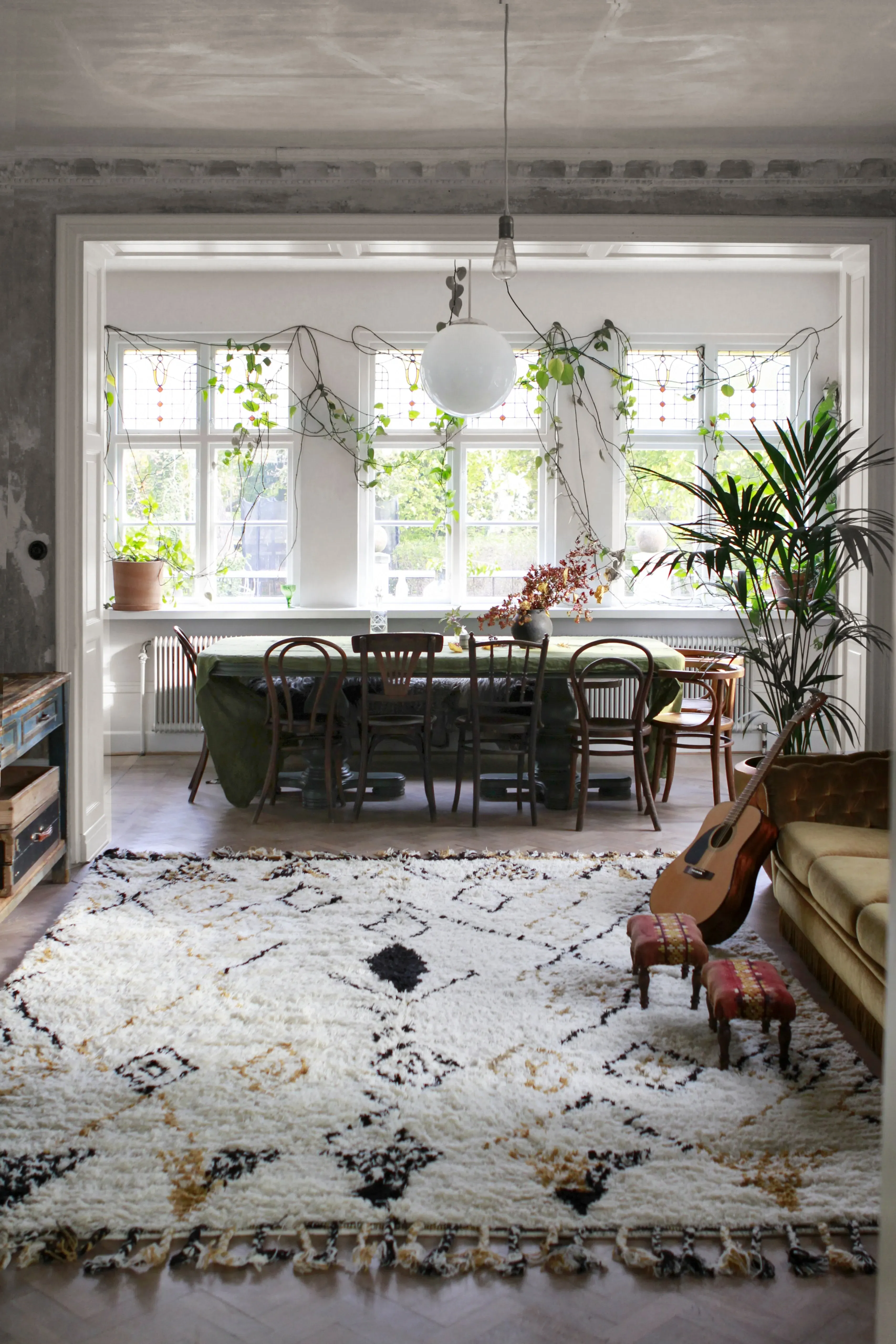 Modern Oriental Saffron Large Area Rug - Wool alternate view