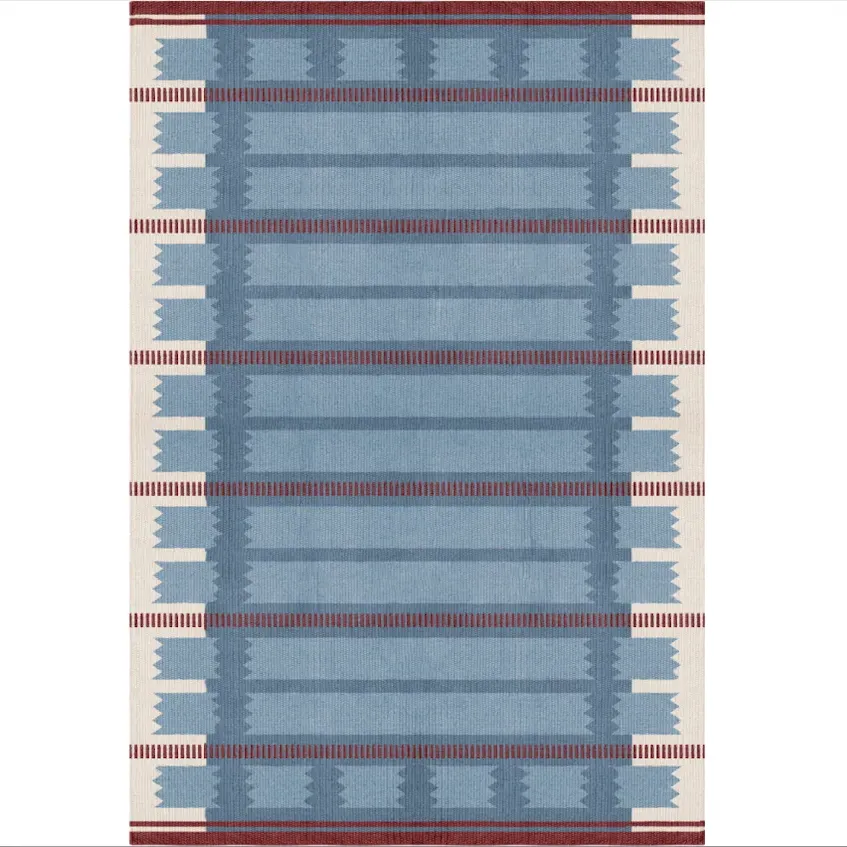 Rollakan Iris Flatweave Rug - Petrol Blue, Wool product