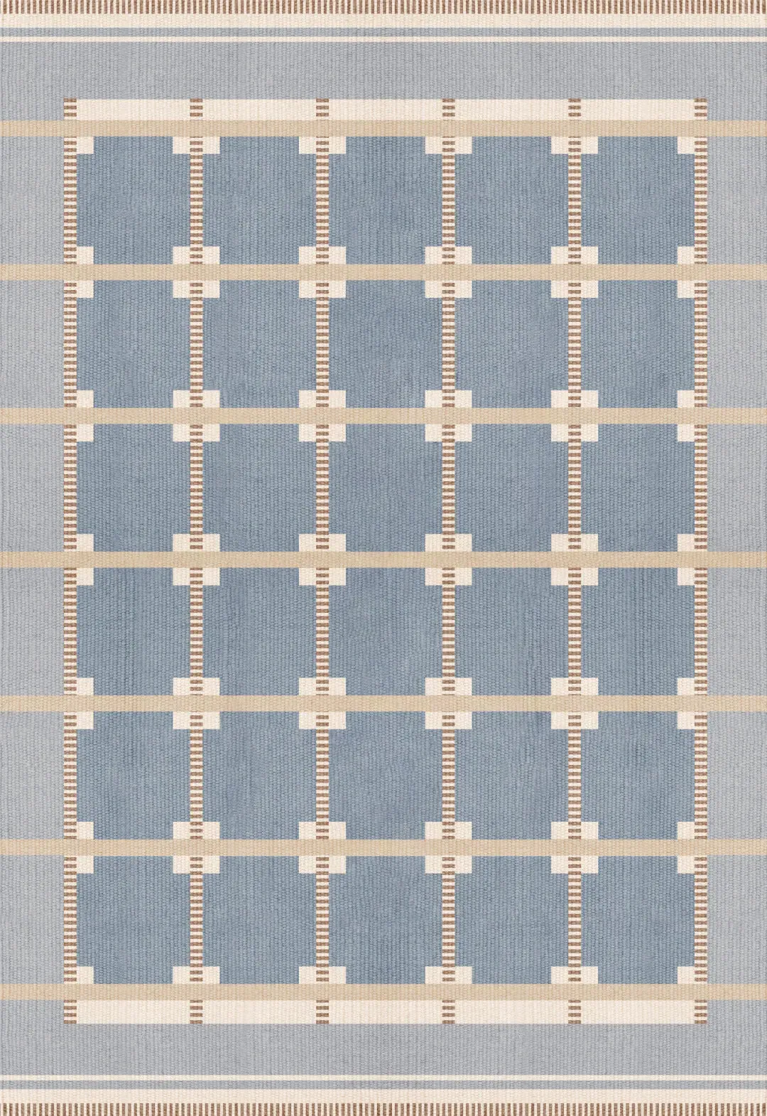 Rollakan Ruth Summer Sky Square Rug - Blue, Wool alternate view