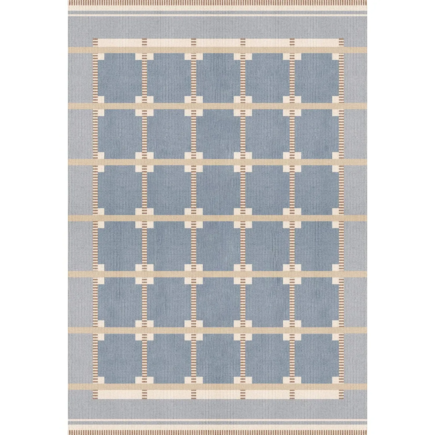 Rollakan Ruth Summer Sky Square Rug - Blue, Wool product