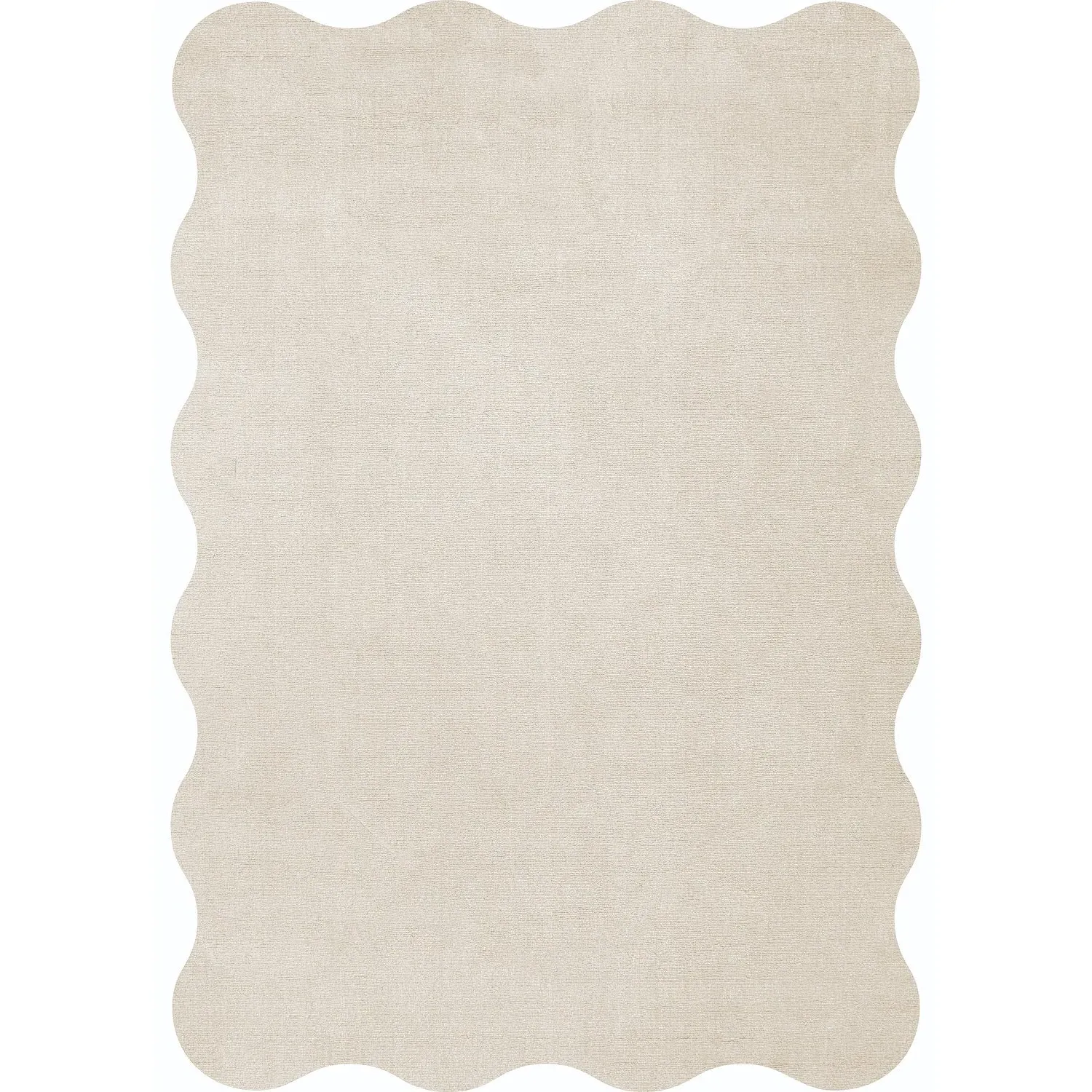 Scallop Organic-Edge Rug - Bone White, Wool product