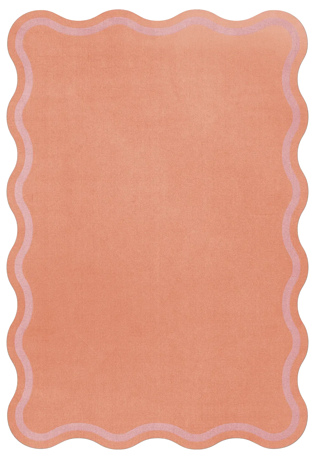 Scallop Organic-Edge Rug - Watermelon Pink, Wool product