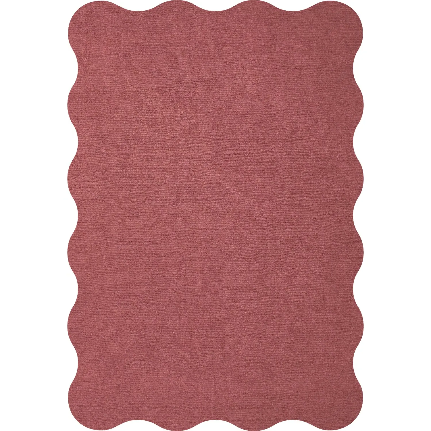Scallop Organic Shaped Rug - Rosewood Red, Wool product