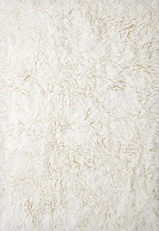 Shaggy Hand-Knotted Rug - Bone White, New Zealand Wool product