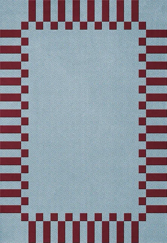 Teklan Frame Mullberry Sky Rug 140x200 - Multicolor, Wool alternate view