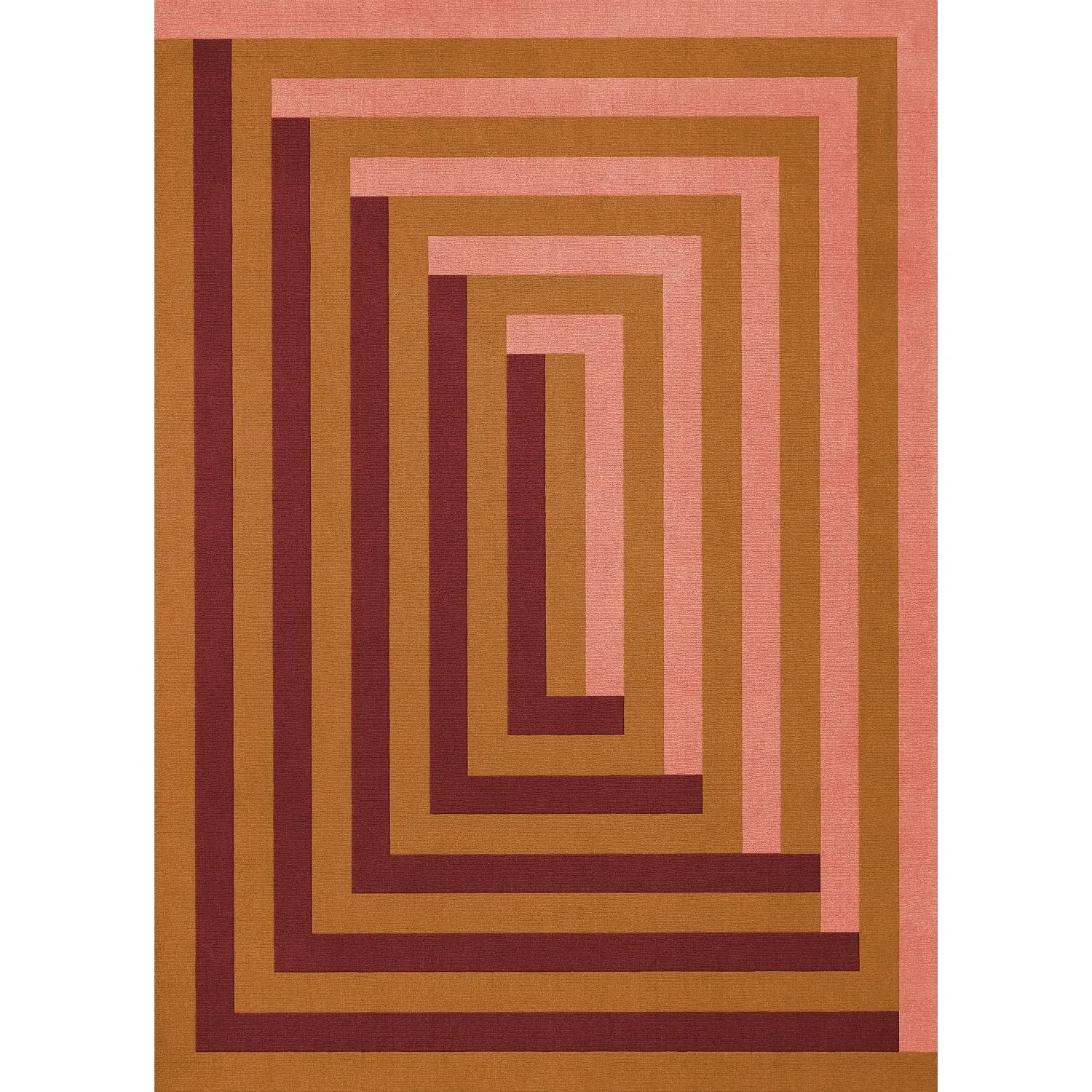 Teklan Labyrinth Rug - Coral Pink, Wool product
