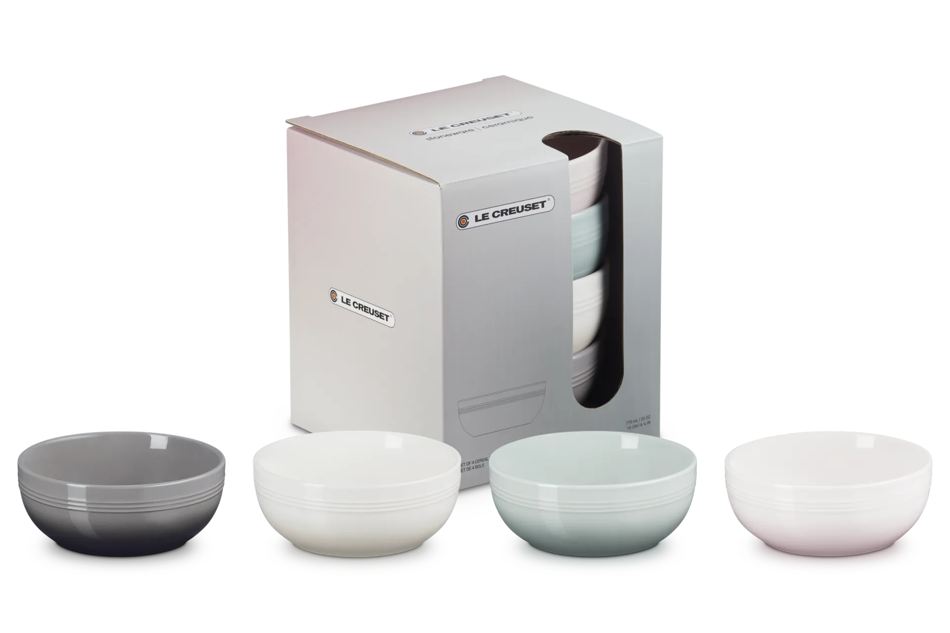 Coupe Set of 4 Cereal Bowls - Stoneware by Le Creuset