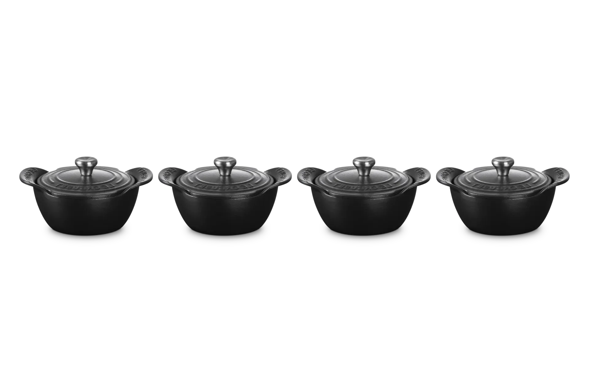 Gourmand Set of 4 Mini Casseroles with Lids - Enamelled Cast Iron product