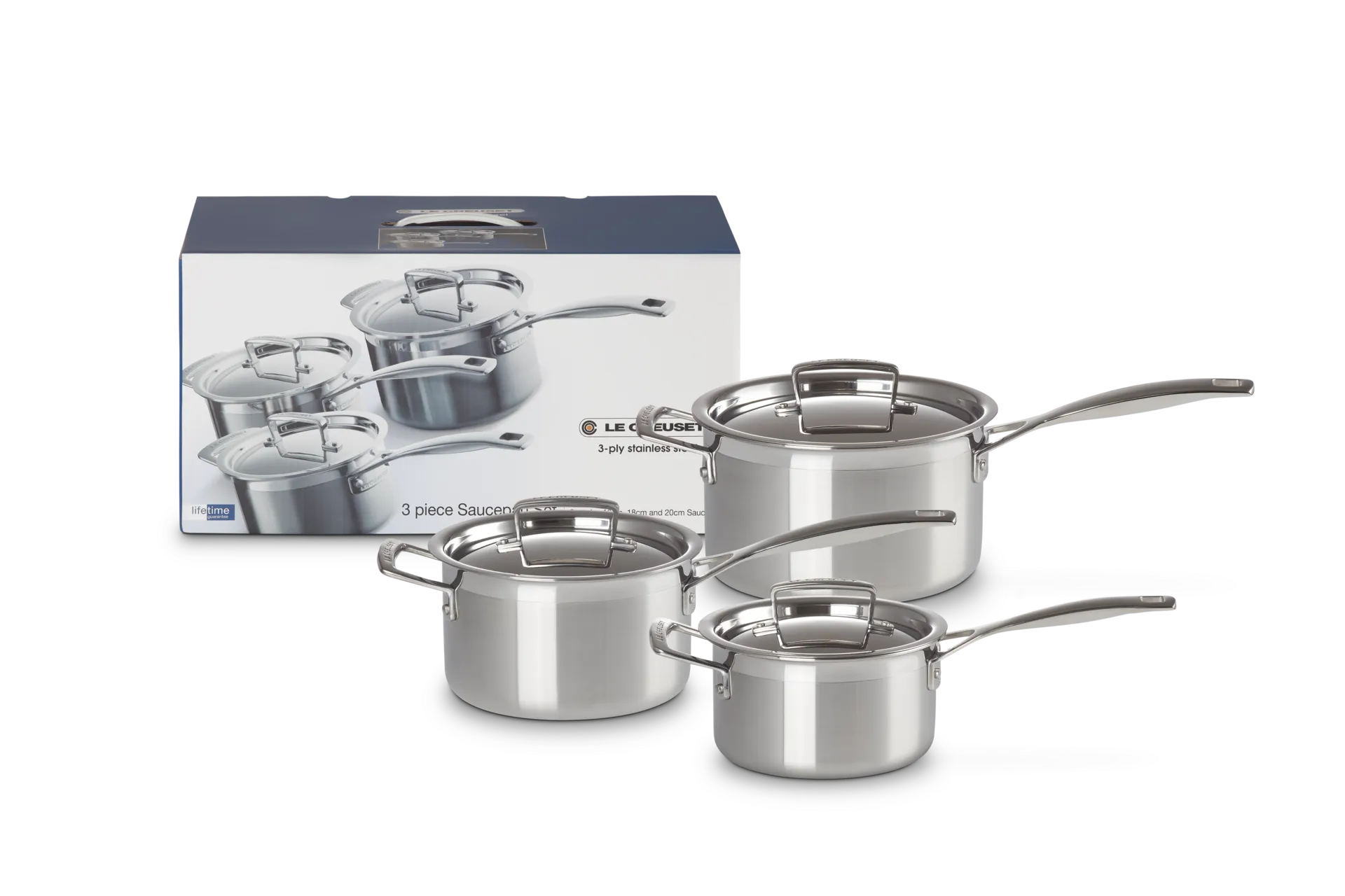 Le Creuset 3-Piece Saucepan Set - Stainless Steel product