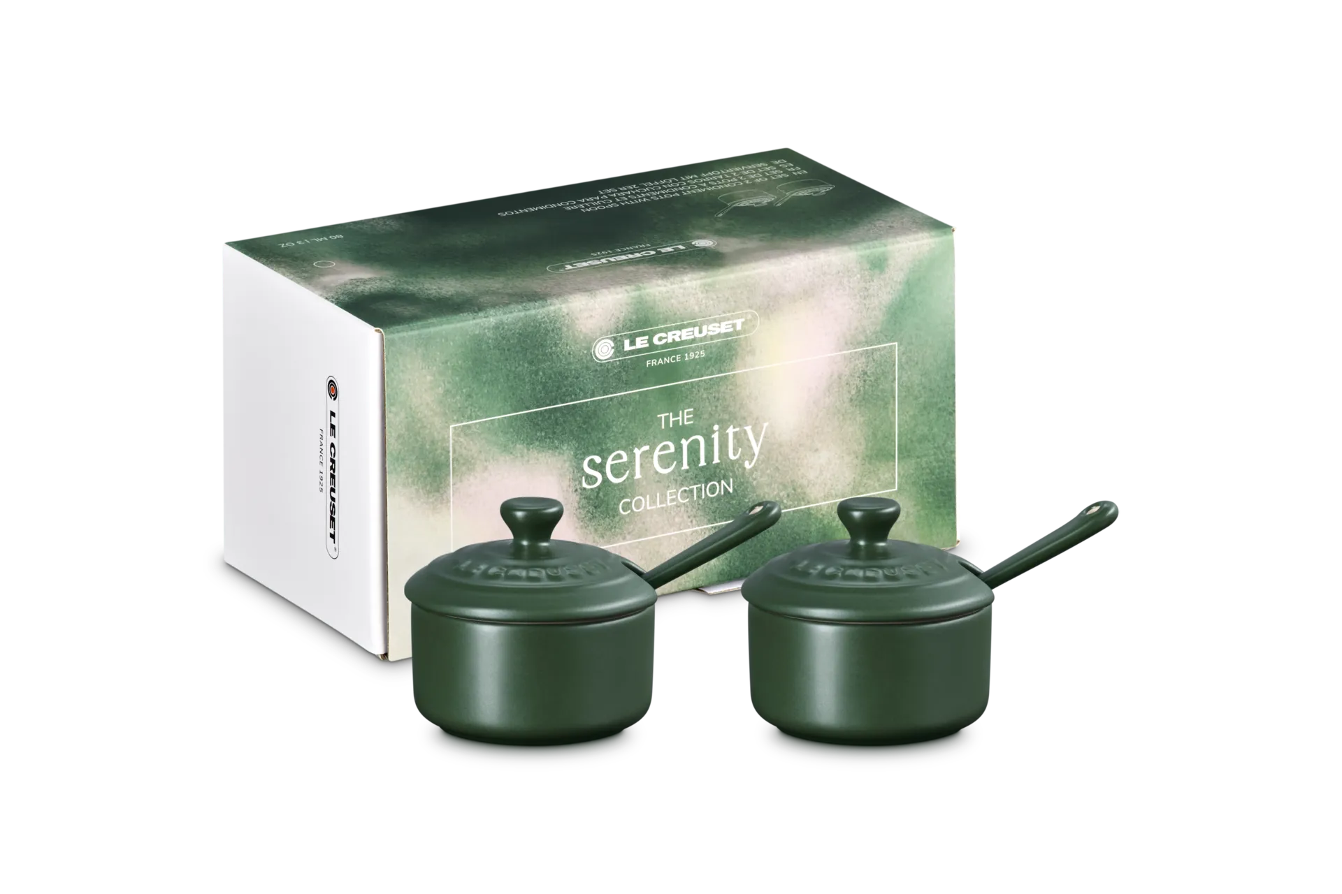 Serenity Set of 2 Condiment Pots with Spoon - Stoneware product