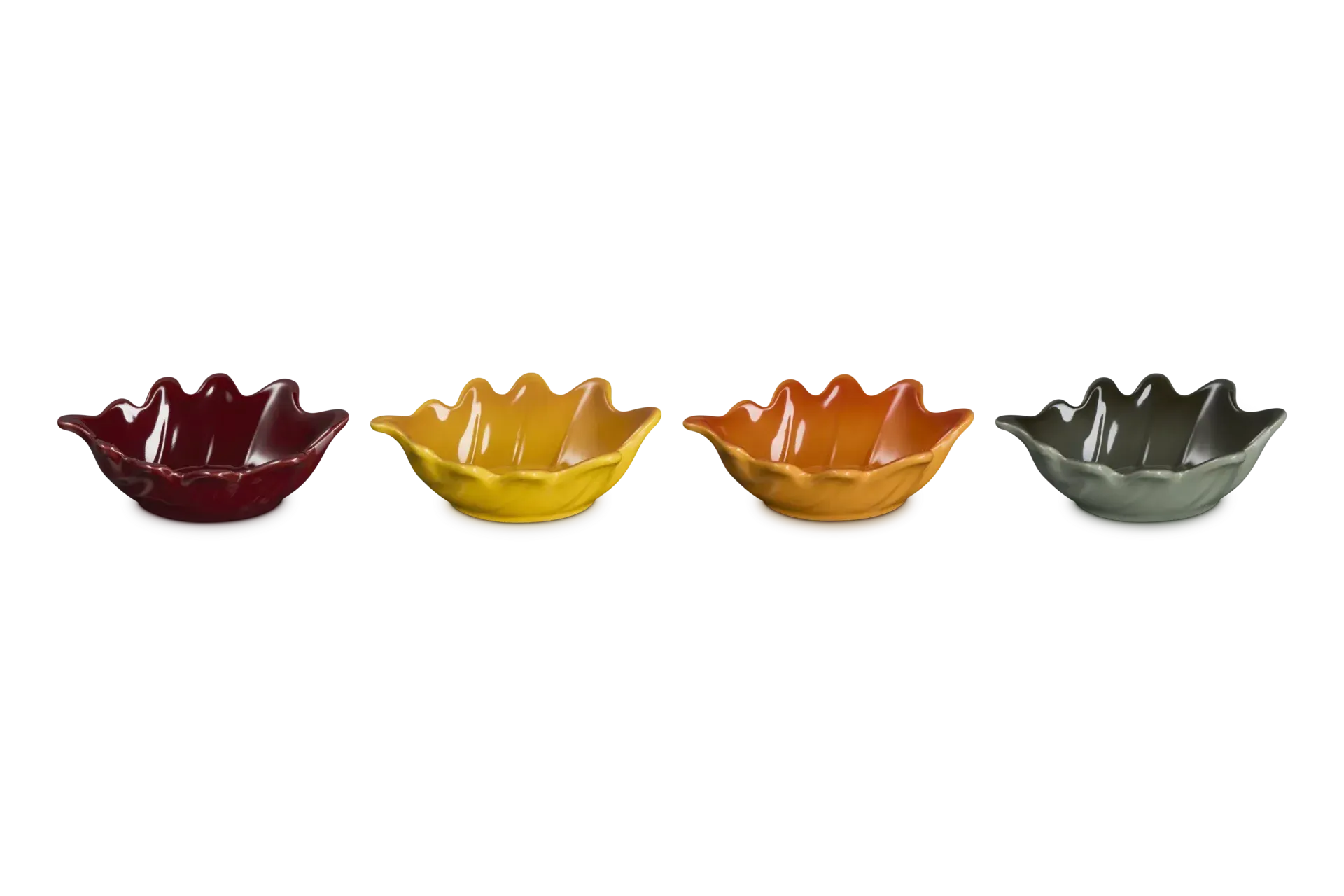 Set of 4 Leaf Small Dishes - Stoneware product