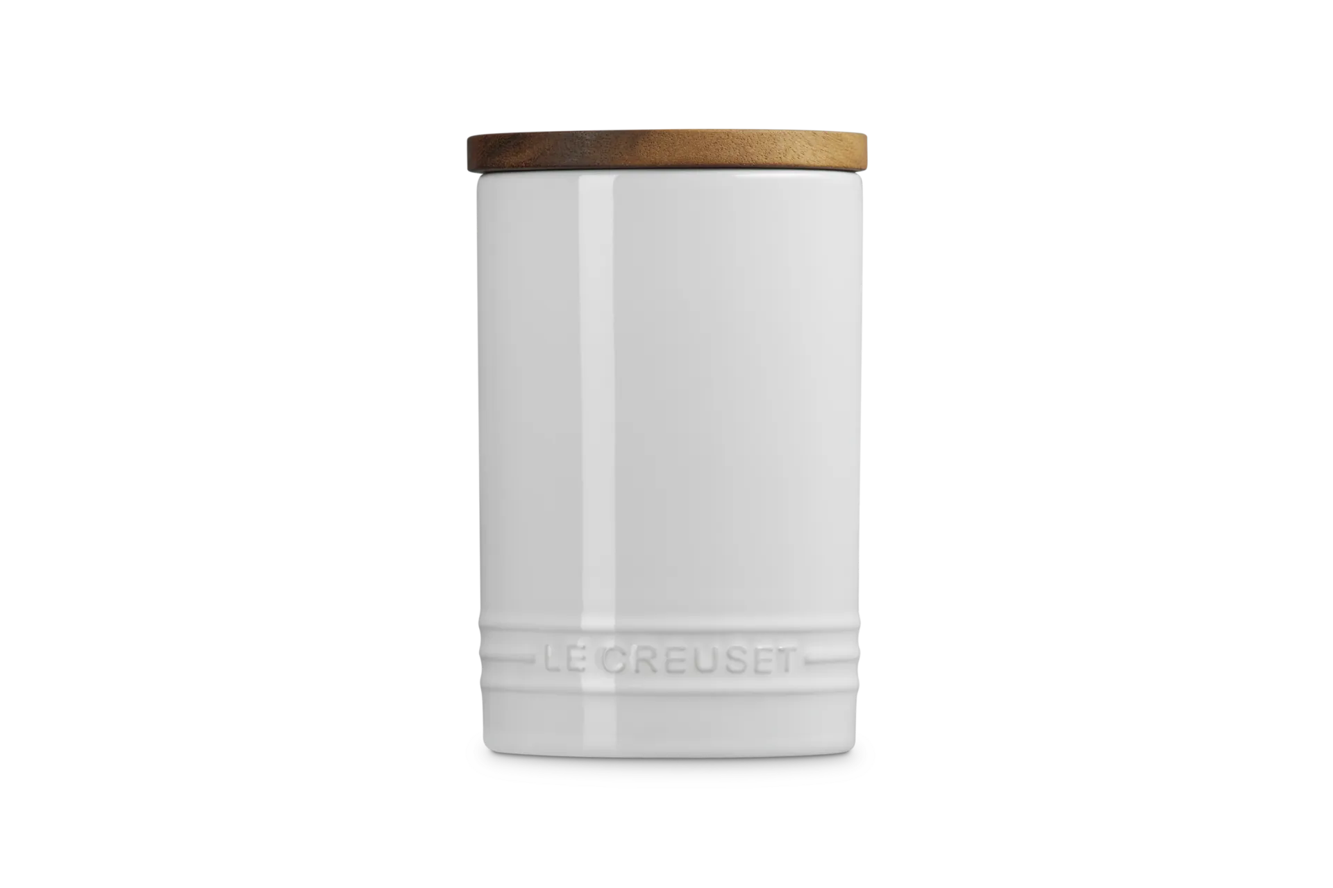 Signature Stoneware Storage Jar - Acacia Wood Lid by Le Creuset