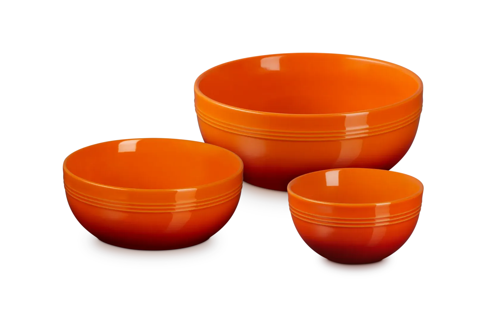 Stoneware Coupe Set of 3 Serving Bowls by Le Creuset