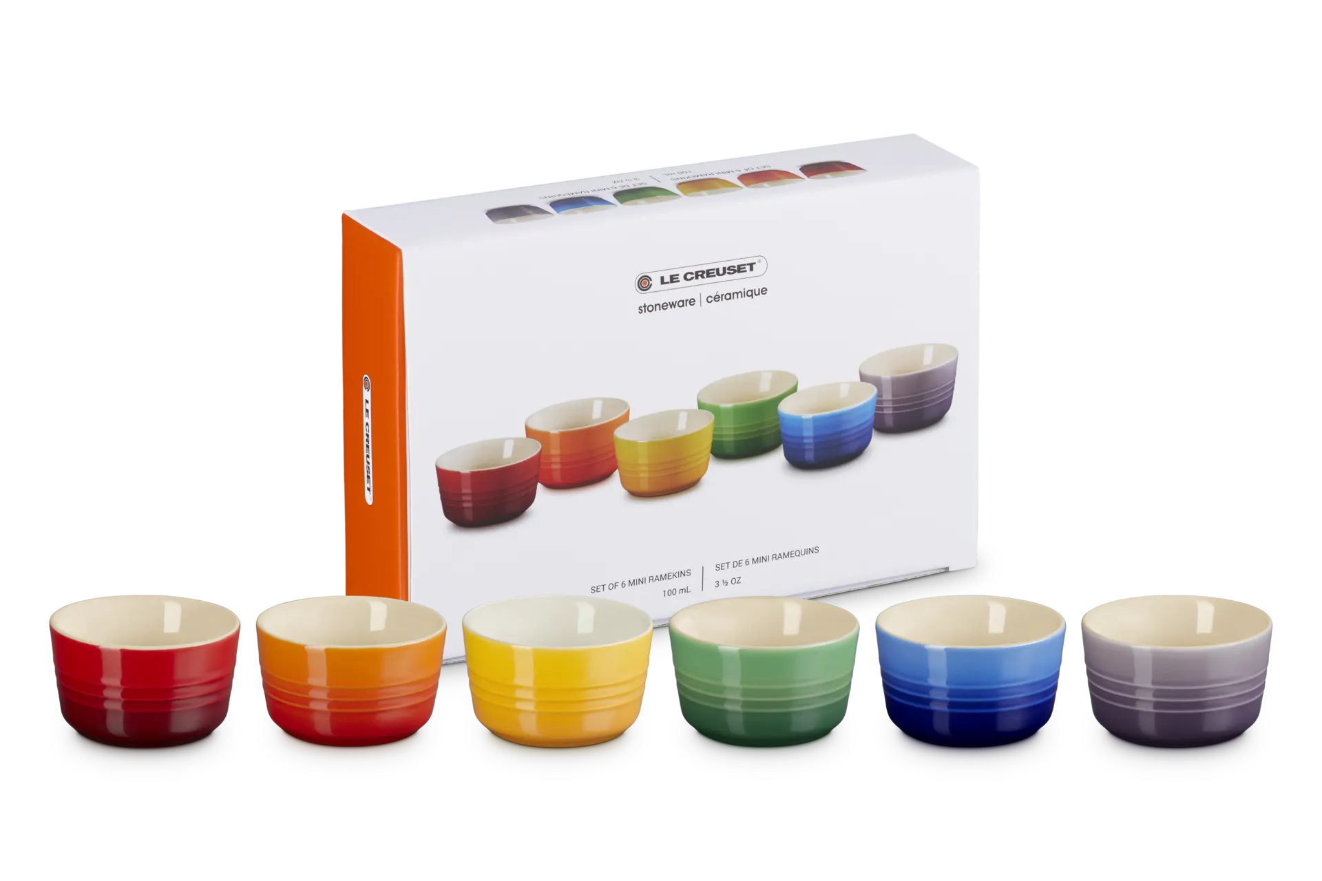 Stoneware Rainbow Set of 6 Mini Ramekins product