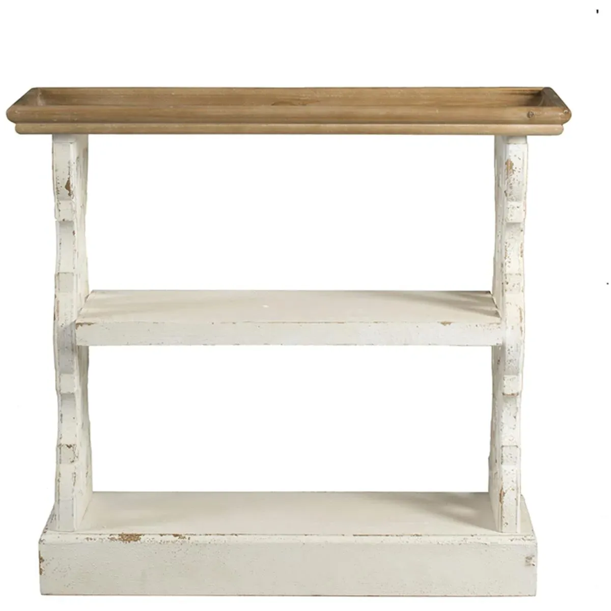 Anita Shelf - Distressed White & Natural, Fir Wood/MDF product